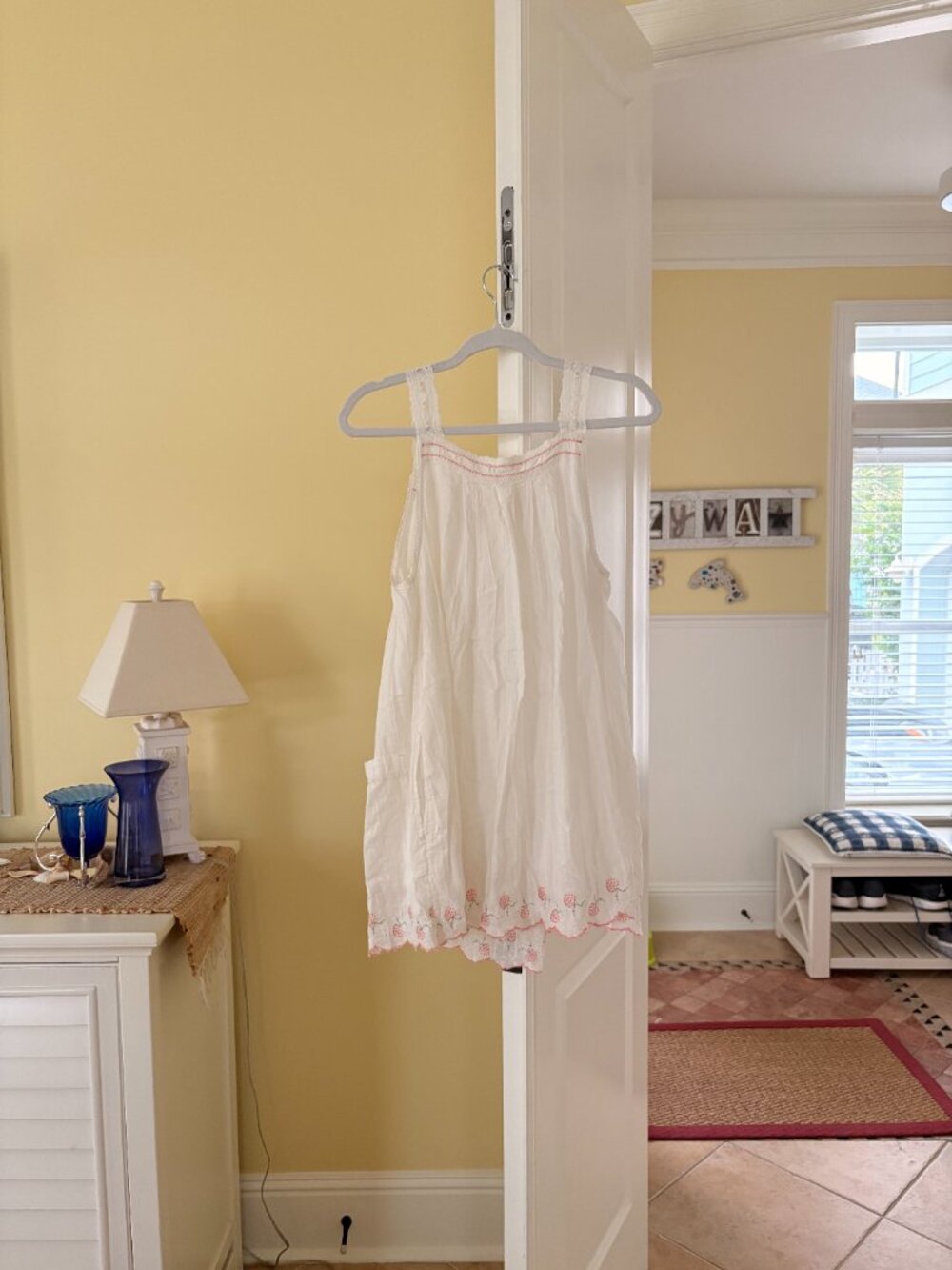 free people white cotton embroidered babydoll dress (s) - Picture 2 of 3